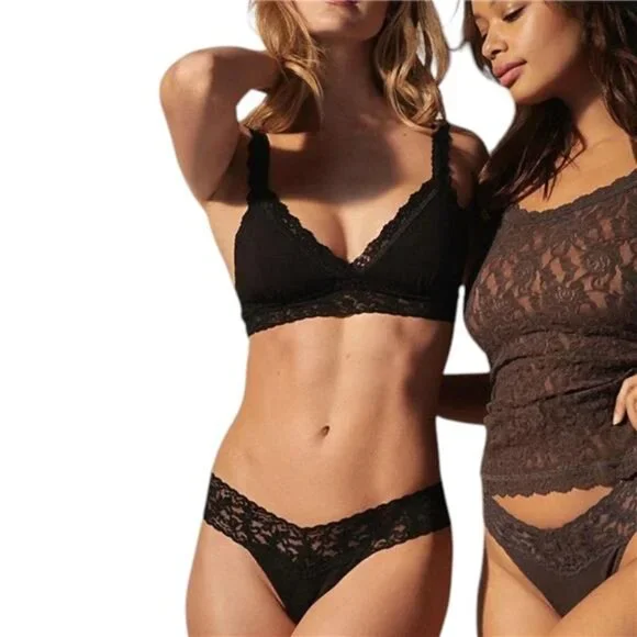 Hanky Panky Suprima Cotton Padded Lace Bralette in Black $68 NWT - Picture 3 of 4